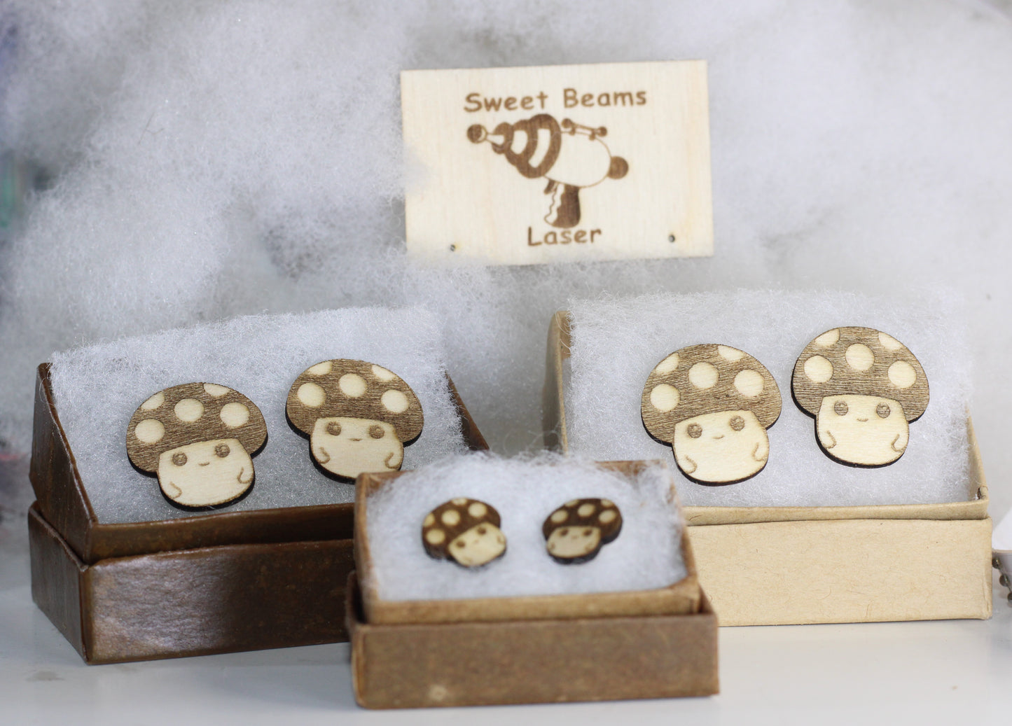 Sweet Beams of Mushrooms Earrings