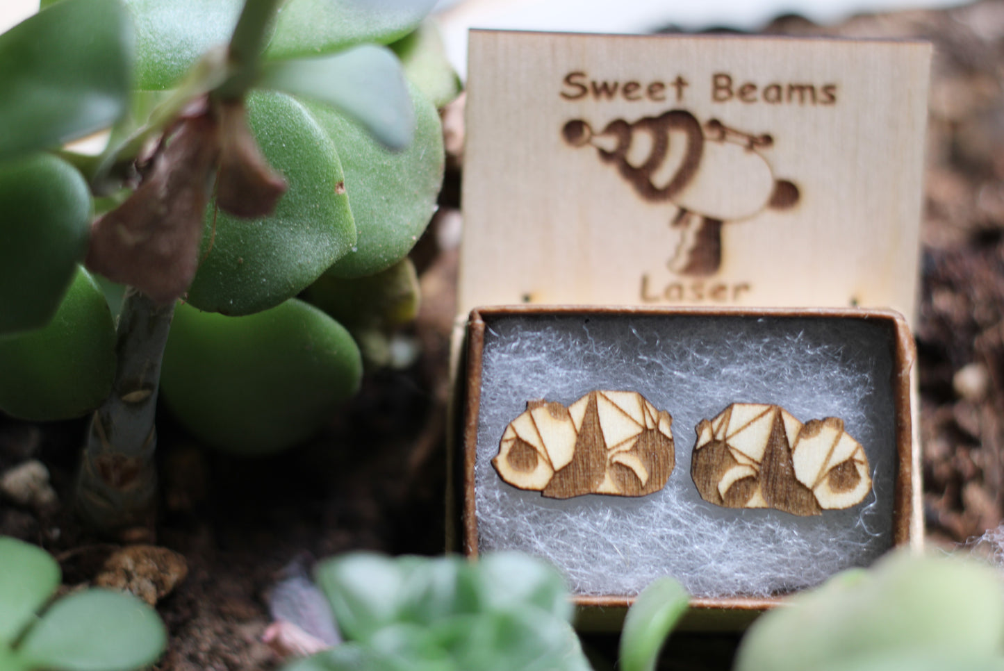 Sweet Panda Laser Earrings